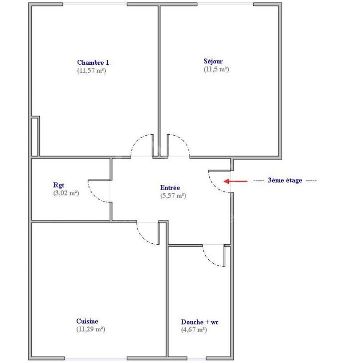 Appartement T2 de 48 m² - Lyon 9